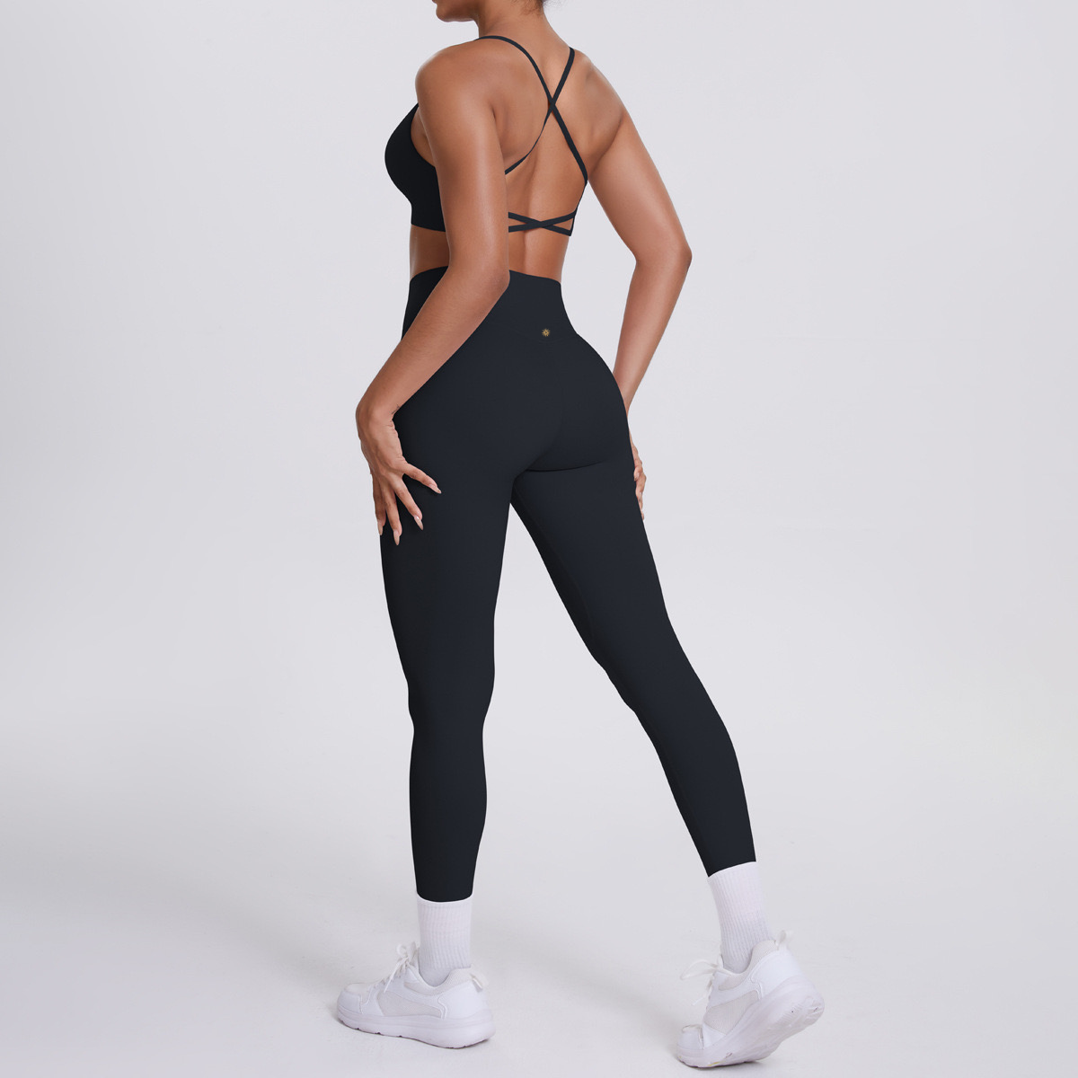 black leggings and bra set