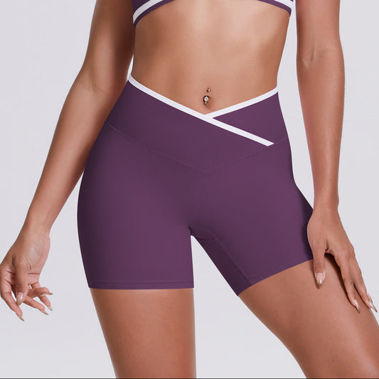 Yoga shorts with v waist band