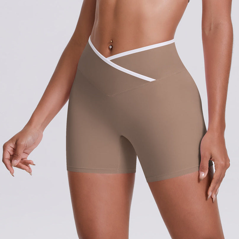 womens beige gym shorts