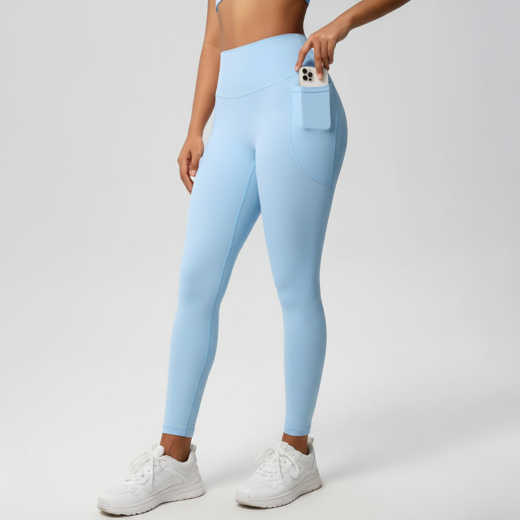 Light Blue leggings with phone pocket