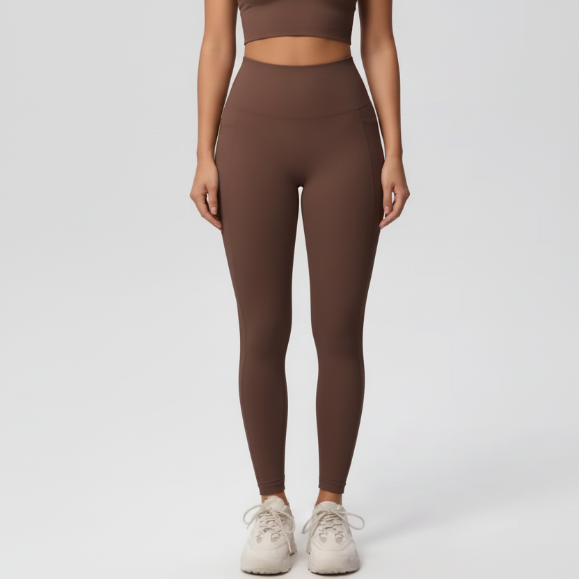 brown leggings with pockets