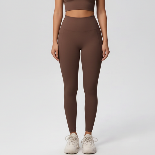 brown leggings with pockets
