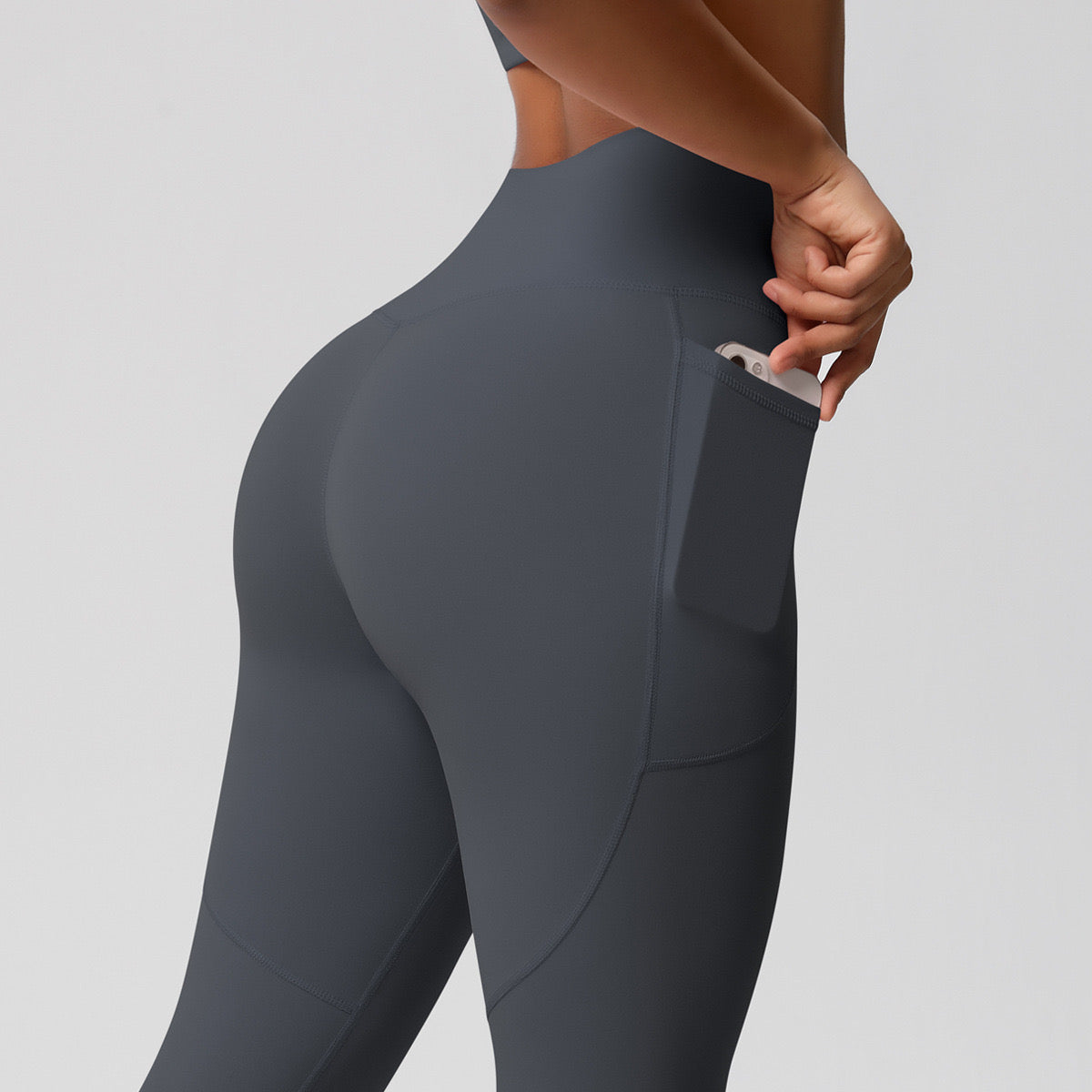 Dark Gray leggings with phone pocket