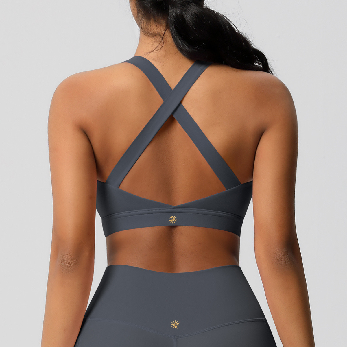 Gray bra with high support