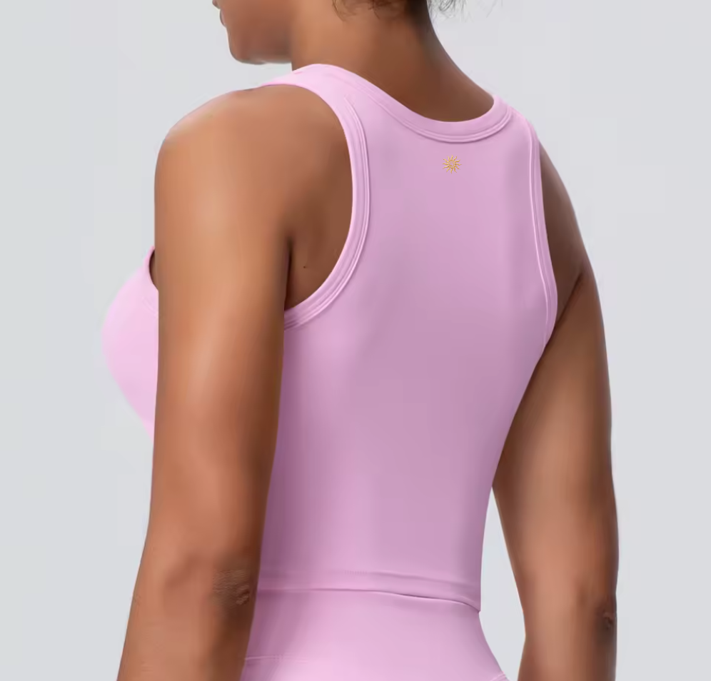 womens pink running gym yoga top
