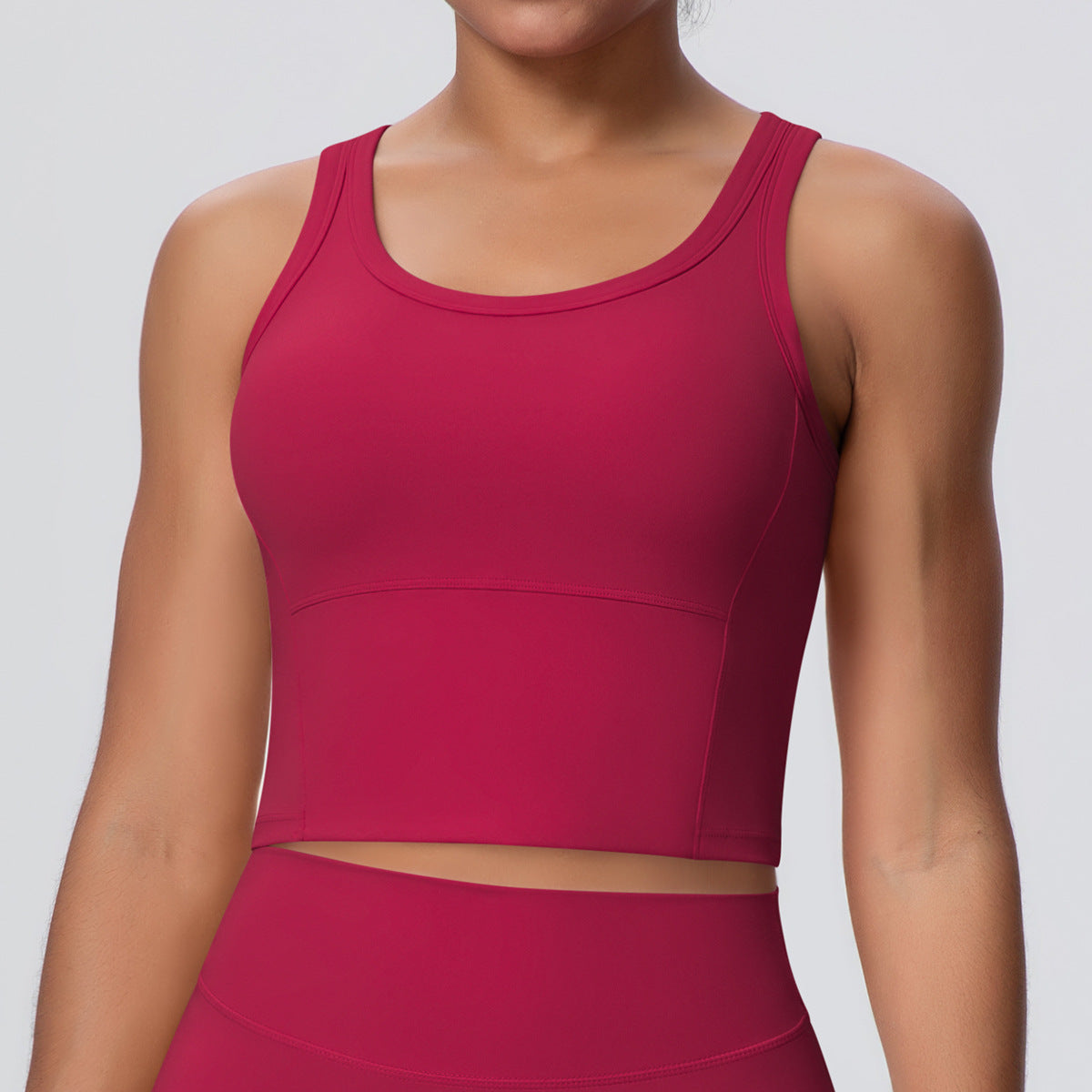 womens red crop top for gym