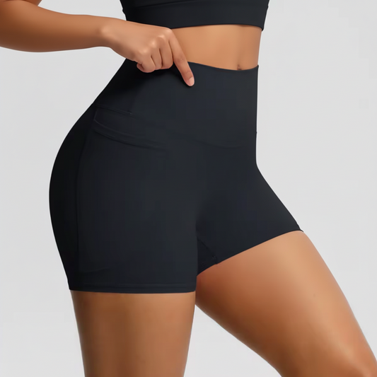 black running shorts with pockets