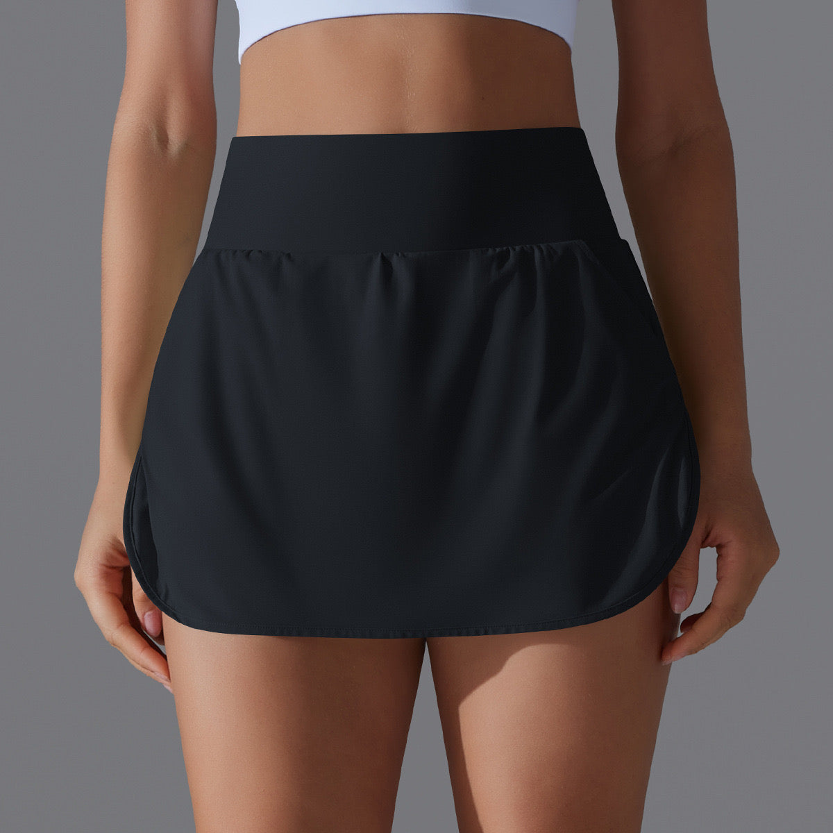 black skort with pockets