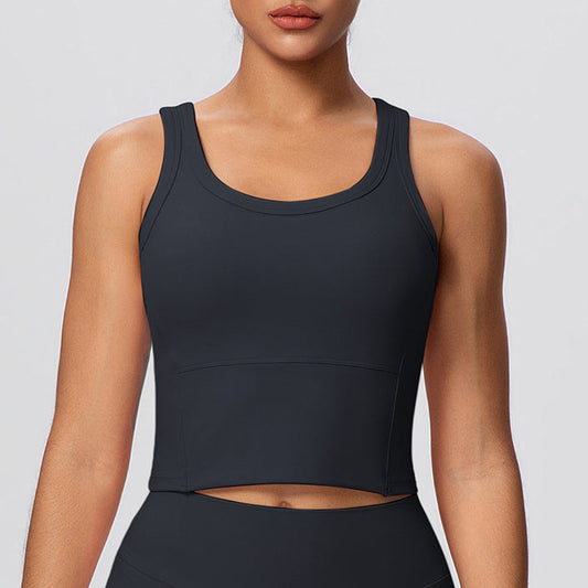 womens black crop bra for gym running yoga