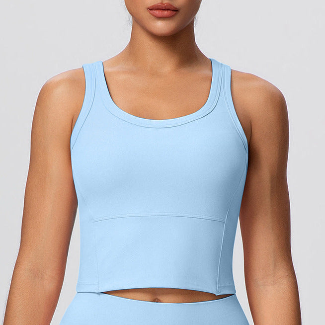 womens light blue running top