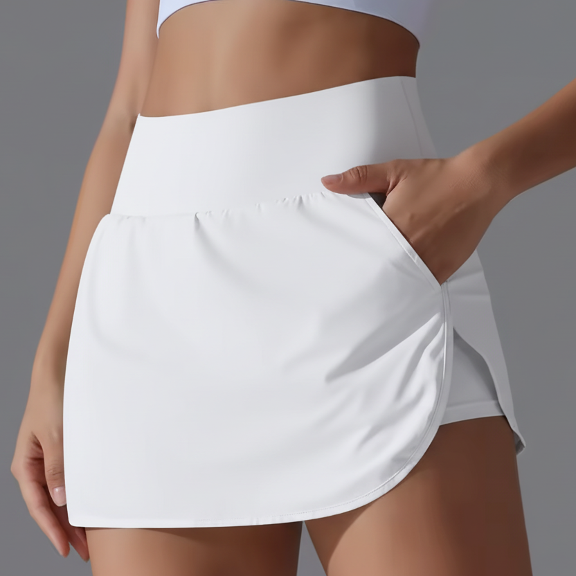 white tennis skirt with pockets
